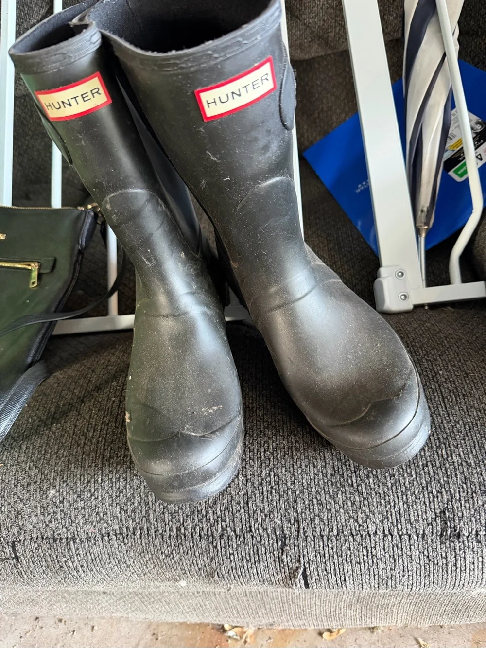 Hunter Men's Matte Black Tall Waterproof Rain Boots